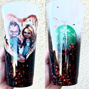 Chucky and Tiffany inspired Starbucks cold cup